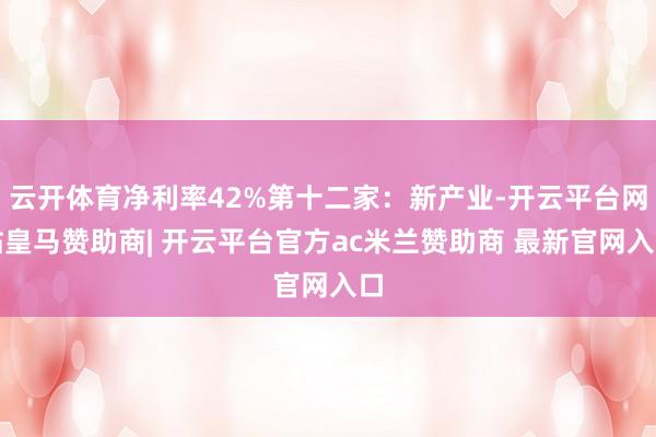 云开体育净利率42%第十二家：新产业-开云平台网站皇马赞助商| 开云平台官方ac米兰赞助商 最新官网入口