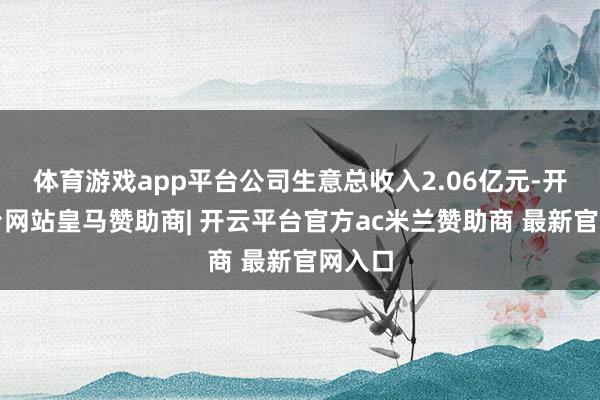 体育游戏app平台公司生意总收入2.06亿元-开云平台网站皇马赞助商| 开云平台官方ac米兰赞助商 最新官网入口